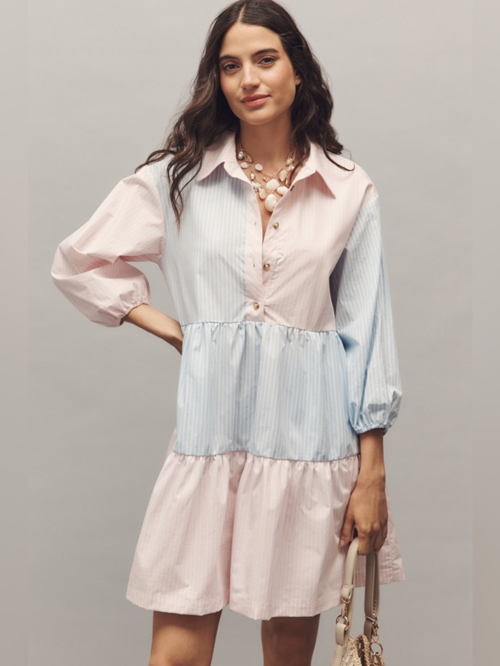 Anthropologie The Bettina Mix Stripe Mini Dress
